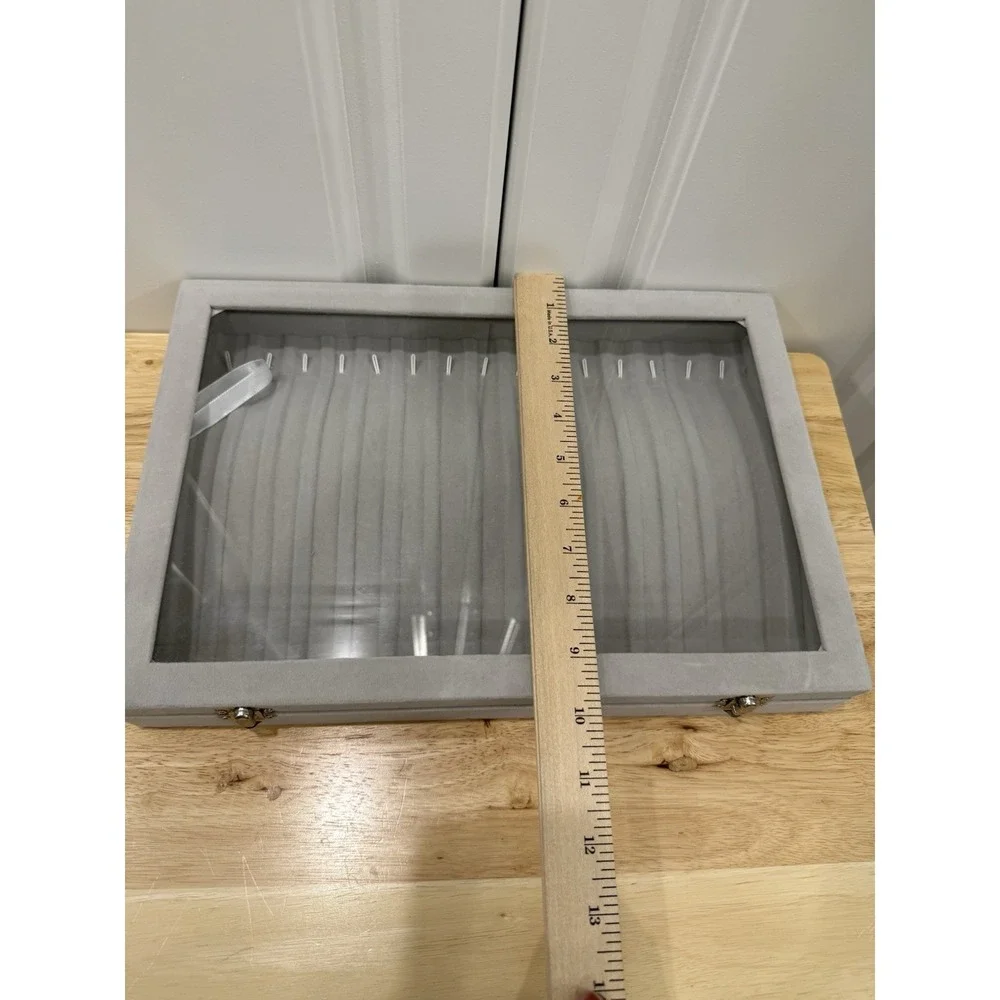 Bracelet Display Case Box Grey Gray Acrylic Top 15 Slots